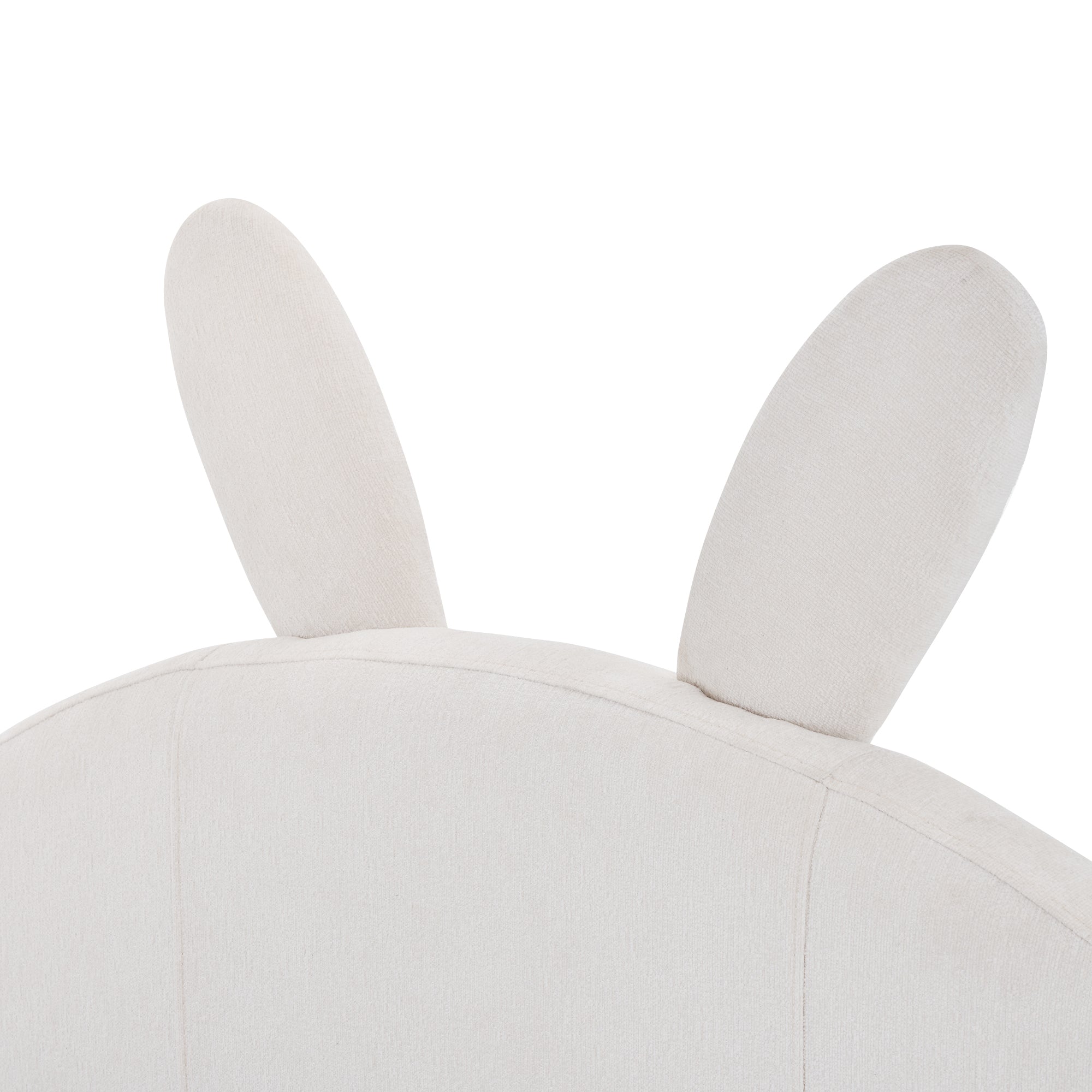 Twin Size Upholstered Platform Bed with Cartoon Ears Shaped Headboard and 2 Drawers, White - Atlantic Fine Furniture Melbourne FL