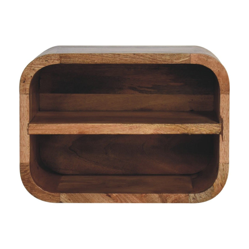 Floating Open Curve Nightstand - Oak