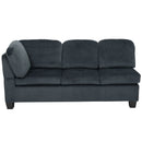 Modern L Shaped Fabric Sectional Sofa With Tufted Detail - Charcoal