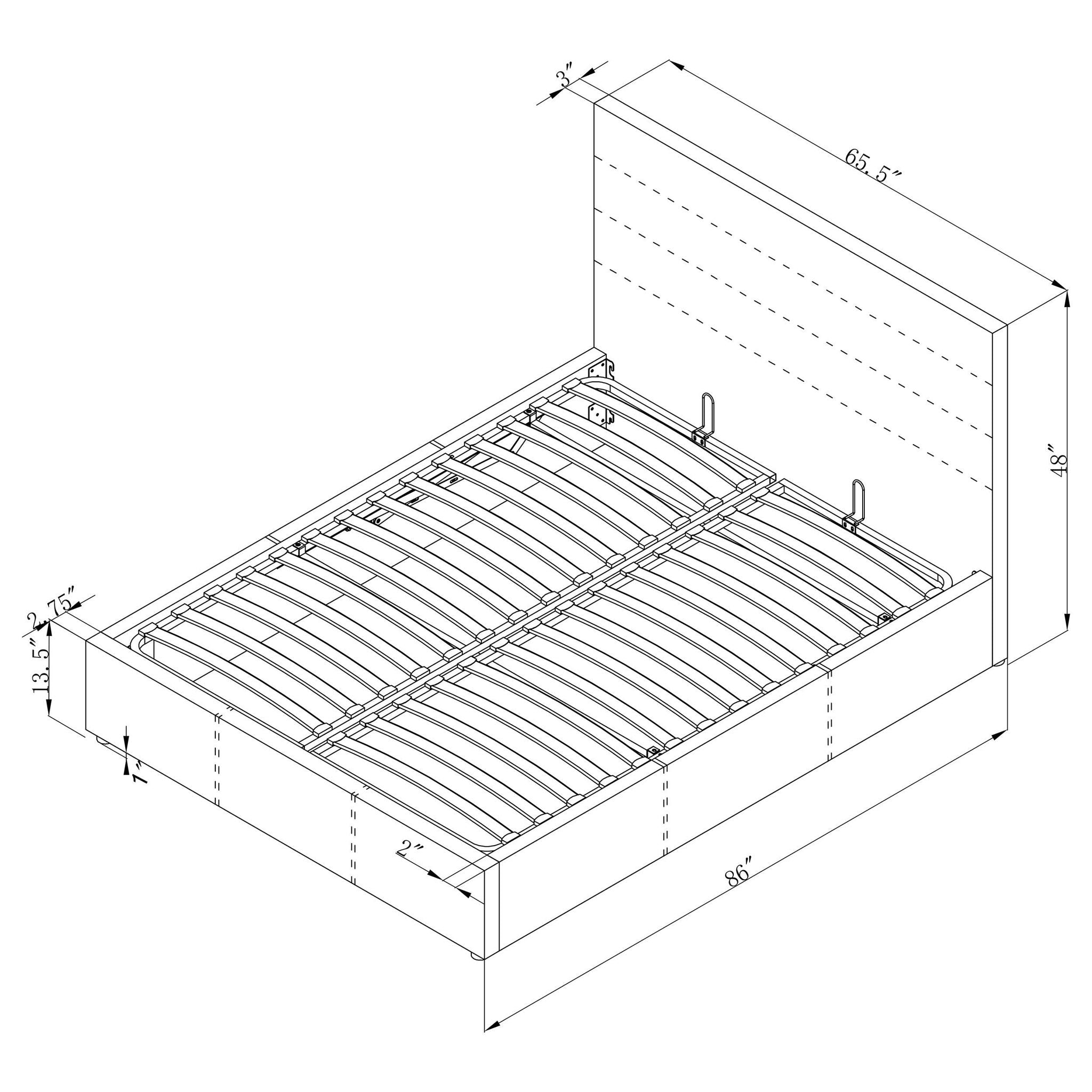 Riverbend Upholstered Queen Storage Panel Bed Black