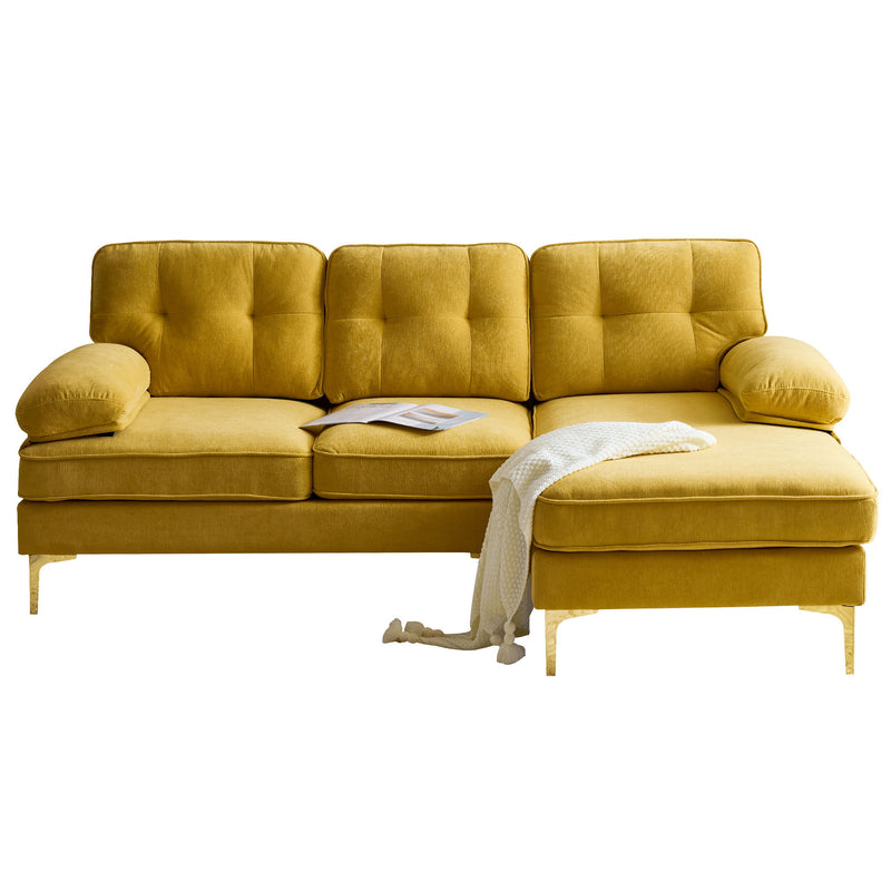 Modern Sectional Sofas Couches Velvet L Shaped Couches For Living Room, Bedroom