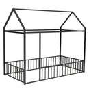Metal Bed House Bed Frame With Fence