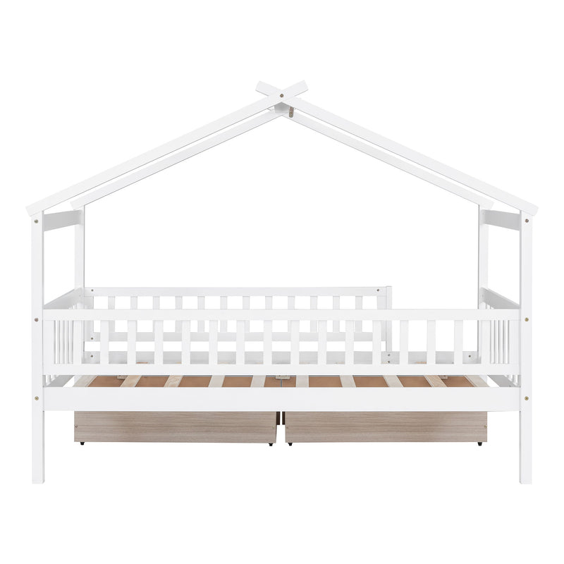 House Bed With 2 Drawers