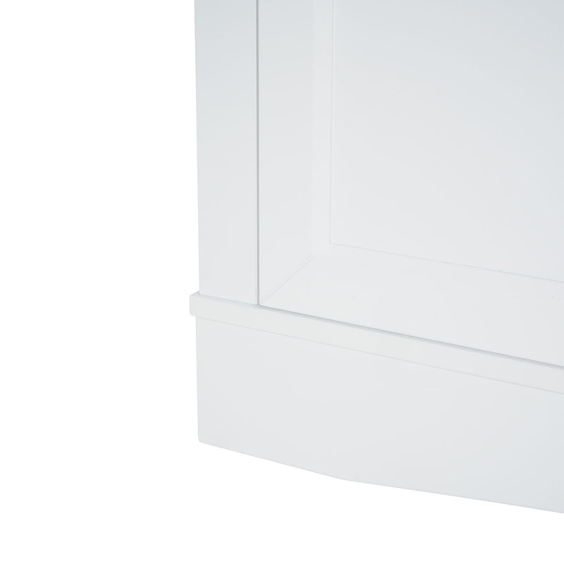 TV Console Stand, Glass Doors & Storage Drawers, Adjustable Shelves