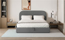 Upholstered Platform Bed With Hydraulic Storage System
