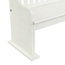 Stone - Pew Bench With Storage - White