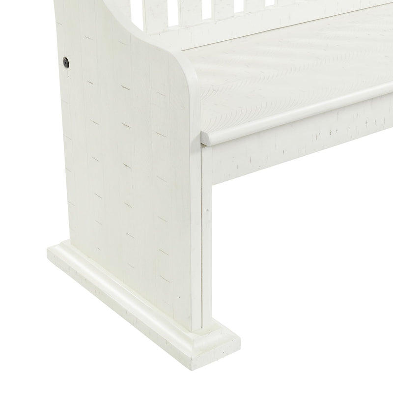 Stone - Pew Bench With Storage - White