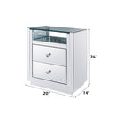 Nysa - 20" X 14" Accent Table - Mirrored & Faux Crystals