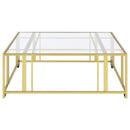 Adri - Square Glass Top Coffee Table With Casters
