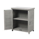 Potting Bench With Storage Cabinet And Metal Table Top For Outdoor