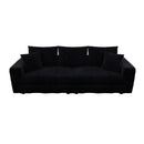 Plush Corduroy 4 Seat Sofa, Modern Comfy Upholstered Sofa Cloud Couch, Deep Seat Couches With Soft Pillows