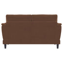 Selma - Velvet Upholstered Crescent Arm Loveseat - Rust
