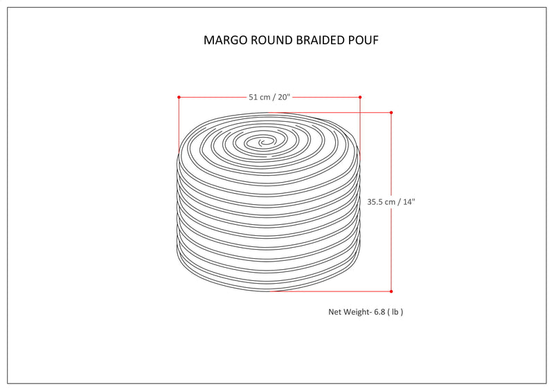 Margo - Handcrafted Round Pouf