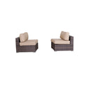 Wide Armless Outdoor Chairs With Cushions (Set of 2)