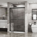Matte Black Double Sliding Glass Shower Door With Aluminum Frame And SGCC Clear Tempered Glass - Black