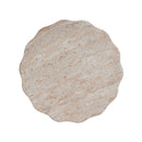 Elegant Indoor / Outdoor Lightweight Concrete Side Table With Travertine - Beige