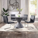 Ansonia - Side Chair (Set of 2) - Gray PU & Chrome - Atlantic Fine Furniture Inc