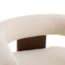 Modern Upholstered Accent Arm Chair With Barrel Back Design