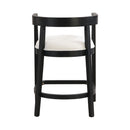 Modern Rubberwood Counter Stool Set With Upholstered Seats