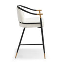 Contemporary Upholstered Counter Stool Set With Metal Frame