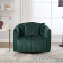 Upholstered Oversized 360° Swivel Accent Barrel Chair And Half Cozy Sofa With 3 Pillows