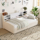 Luxurious Upholstered Platform Bed With Storage Drawers