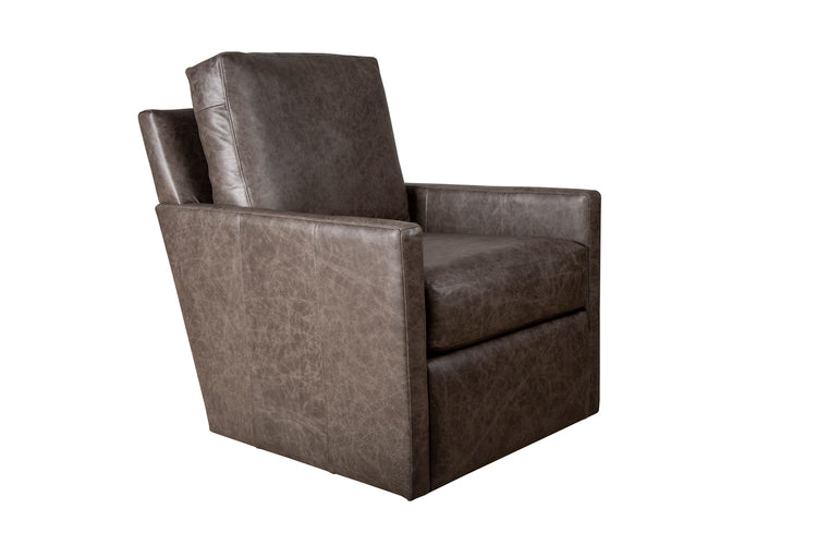 Custom 100% Italian Leather Swivel Chair.