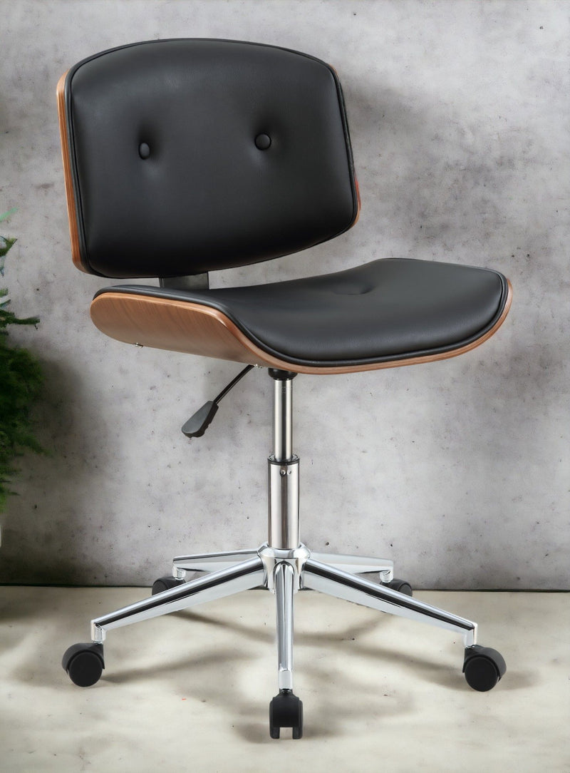 Camila - Synthetic Leather Office Chair - Black