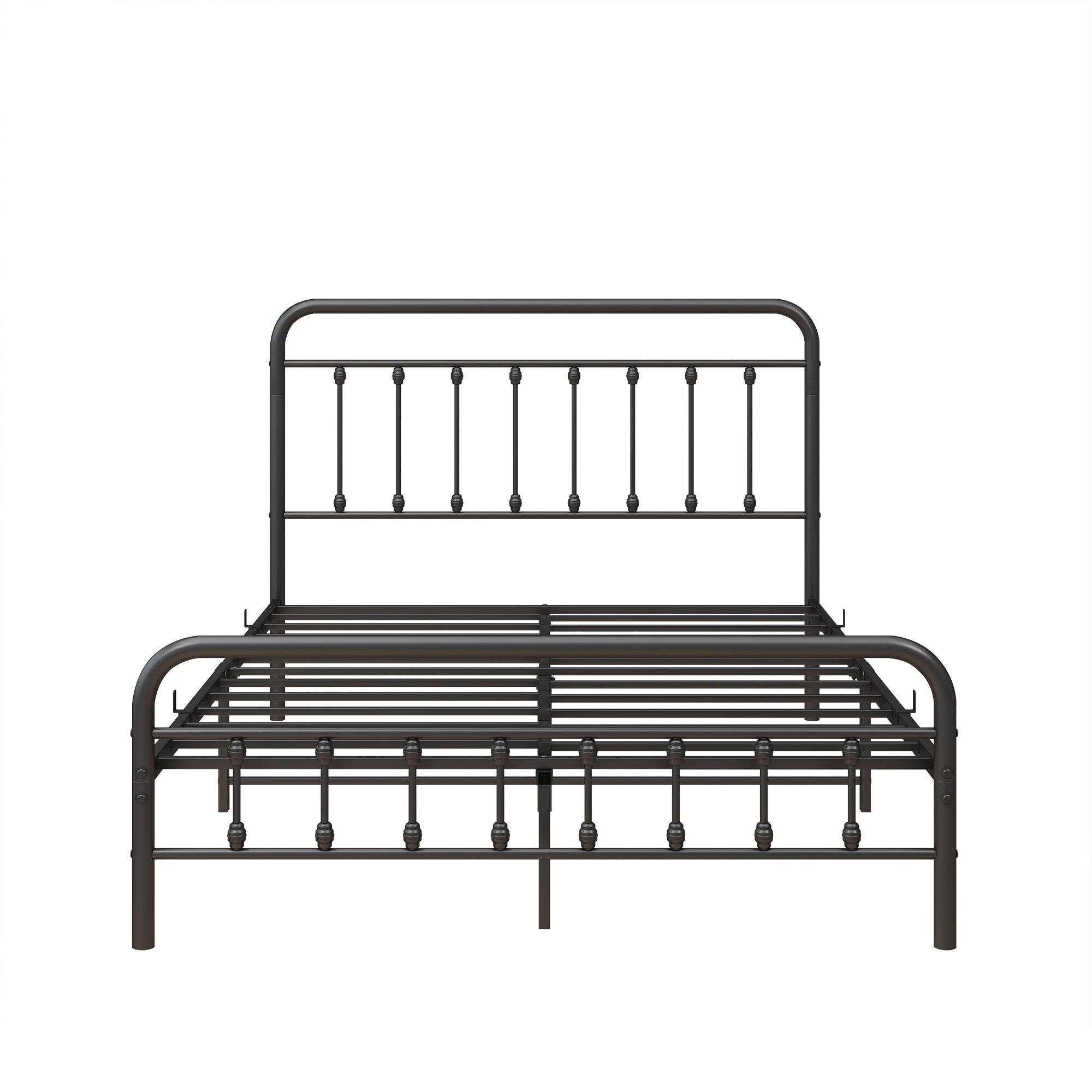 FULL Metal Platform Bed Frame with Headboard, Strong Slat Support, No Box Spring Needed,Easy Assembly BLACK