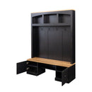 Farmhouse 4 In 1 Hall Tree With Wood Grain Bench And Top