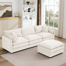 Modular L-Shaped Sectional Sofa With Movable Ottoman