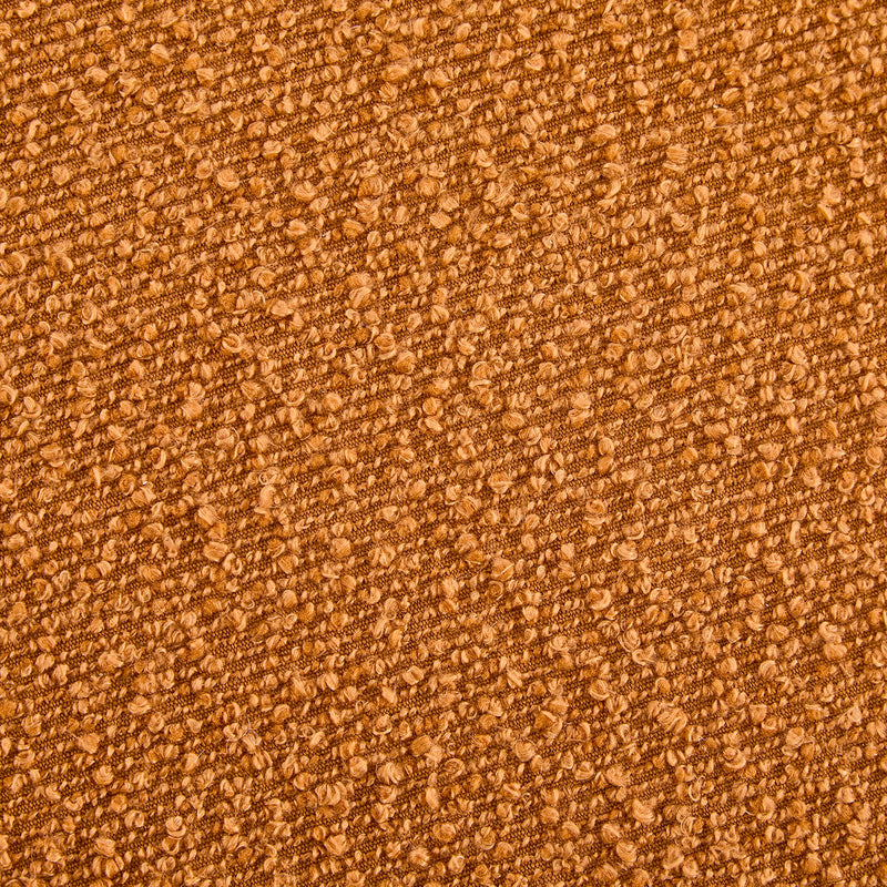 Modish - Round Ottoman - Natural Wood / Pumpkin Orange