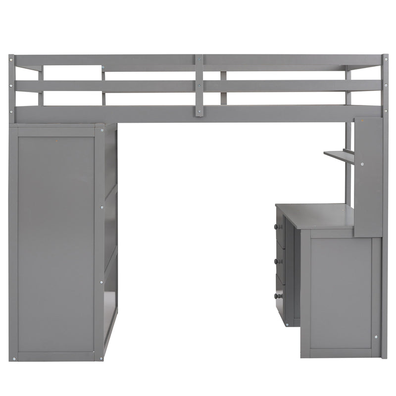 Loft Bed With Drawers, Desk, And Wardrobe