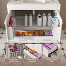 43" Bathroom Vanity, Multi Functional Cabinet, Doors And Drawer - White