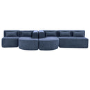 Upholstered Sofa Free Combined Sofa Couch With 2 Chaise Lounge And Five Back Pillows For Living Room