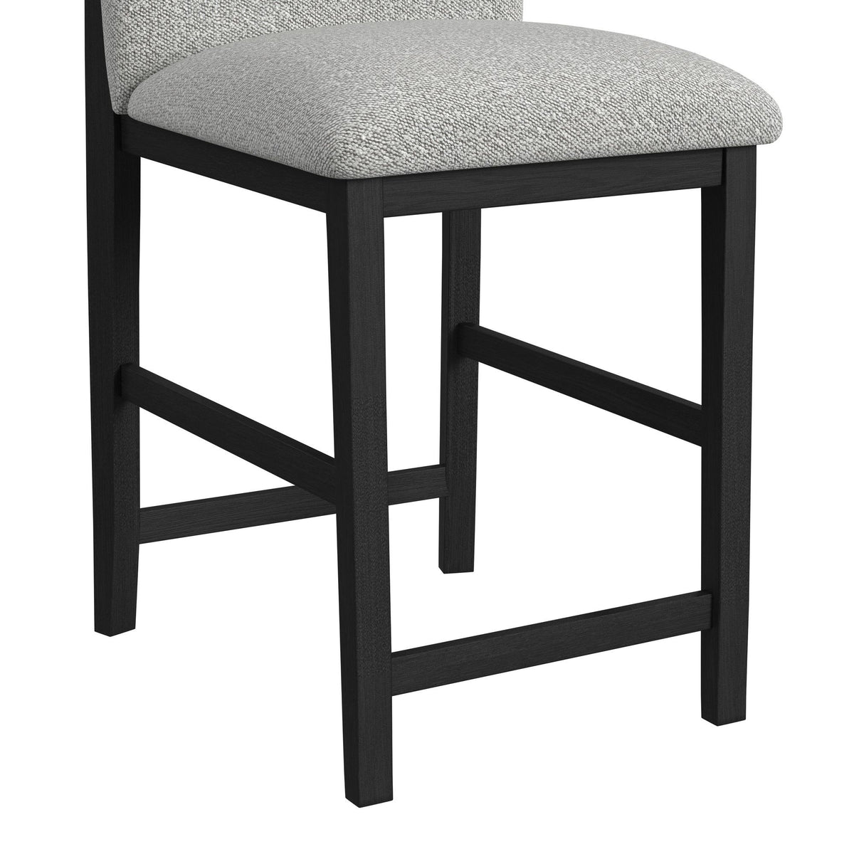 Portland Round Back Barstool With Fabric (Set of 2) in Gray / Black by Elements International, view 2