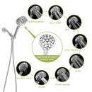 Multi Function Adjustable Hand Shower 8 Function Hand Shower Plastic With Wall Mount - Chrome