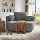 360° Swivel Accent Barrel Chair With 3 Removable Pillows For Living Room