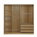 Doorless Storage Wardrobe For Dedroom With Shelves And 3 Drawers