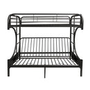 Eclipse - Twin Long Queen Futon Bunk Bed - Black