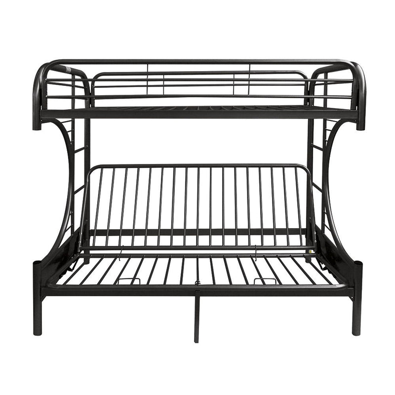 Eclipse - Twin Long Queen Futon Bunk Bed - Black