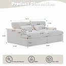 Double Chaise Lounge Chair, Oversized Upholstered Sleeper Cloud Couch