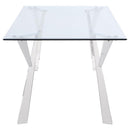 Alaia - Rectangular Glass Top Dining Table - Chrome