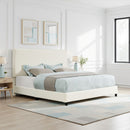 Boucle Upholstered Platform Bed