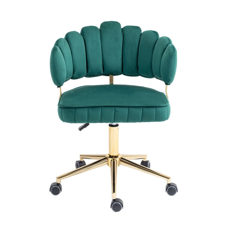 Modern Velvet Home Office Desk Chair With Adjustable Height And Swivel Wheels