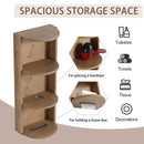 Modern 48" Wall Mounted Bathroom Vanity With Double Resin Sink And Storage Rack Soft Close Doors - Imitative Oak