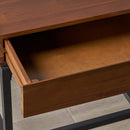 Industrial Style Storage Side Table With Iron Frame - Dark Oak