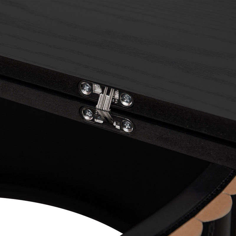 Coffee Table, Round Coffee Table, Modern Side Tables Accent End Table For Living Room, Apartment - Black