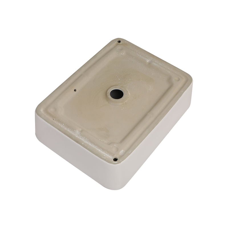 Above Porcelain Vessel Vanity Sink And Faucet Combo, 19" X 15" - White