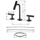 2 Handles Widespread 8" Bathroom Faucet With Solid Brass Construction - Matte Black